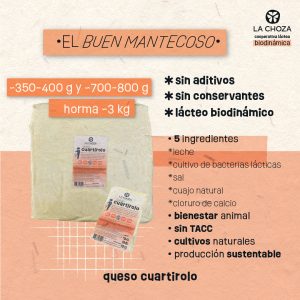 Queso Cuartirolo 350g al vacio La Choza