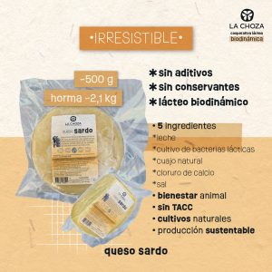 Queso Sardo 500gr al vacio La Choza