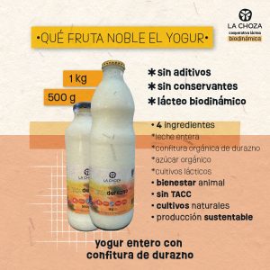 Yogur Entero de Durazno 1Kg La Choza