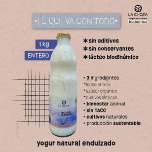 Yogur Natural Endulzado 1Kg La Choza
