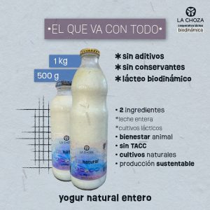 Yogur Entero Natural 1Kg La Choza