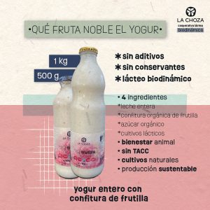 Yogur Entero de Frutilla 1Kg La Choza