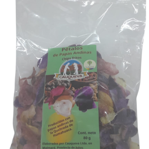 Petalos de Papas andinas (Chips fritos)x 80 g.  Cauqueva