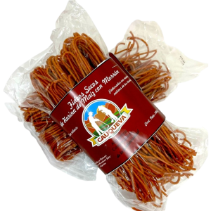 Fideos maíz capia con Morron Cauqueva